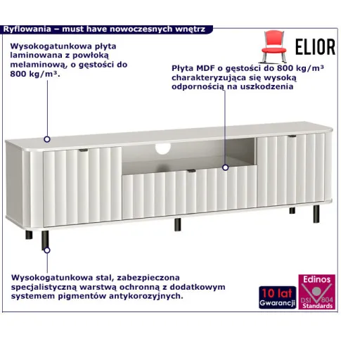 Biała szafka rtv na nóżkach Egesio 7X