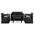 komplet mebli ogrodowych czarny ciemnoszary Laverro