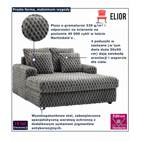 infografika szarego fotela Naczox