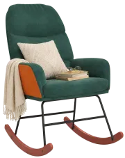 Ciemnozielony bujany fotel do salonu - Ulli w sklepie Edinos.pl