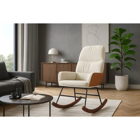 Wizualizacja fotela bujanego  w kolorze kremowym Ulli