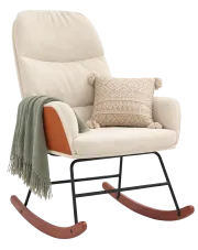 Kremowy nowoczesny fotel bujany - Ulli w sklepie Edinos.pl