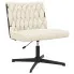 Kremowy tapicerowany fotel obrotowy pleciony - Fury