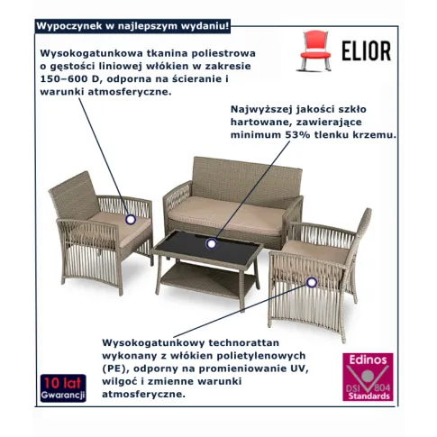 bezowy komplet ogrodowy Verano