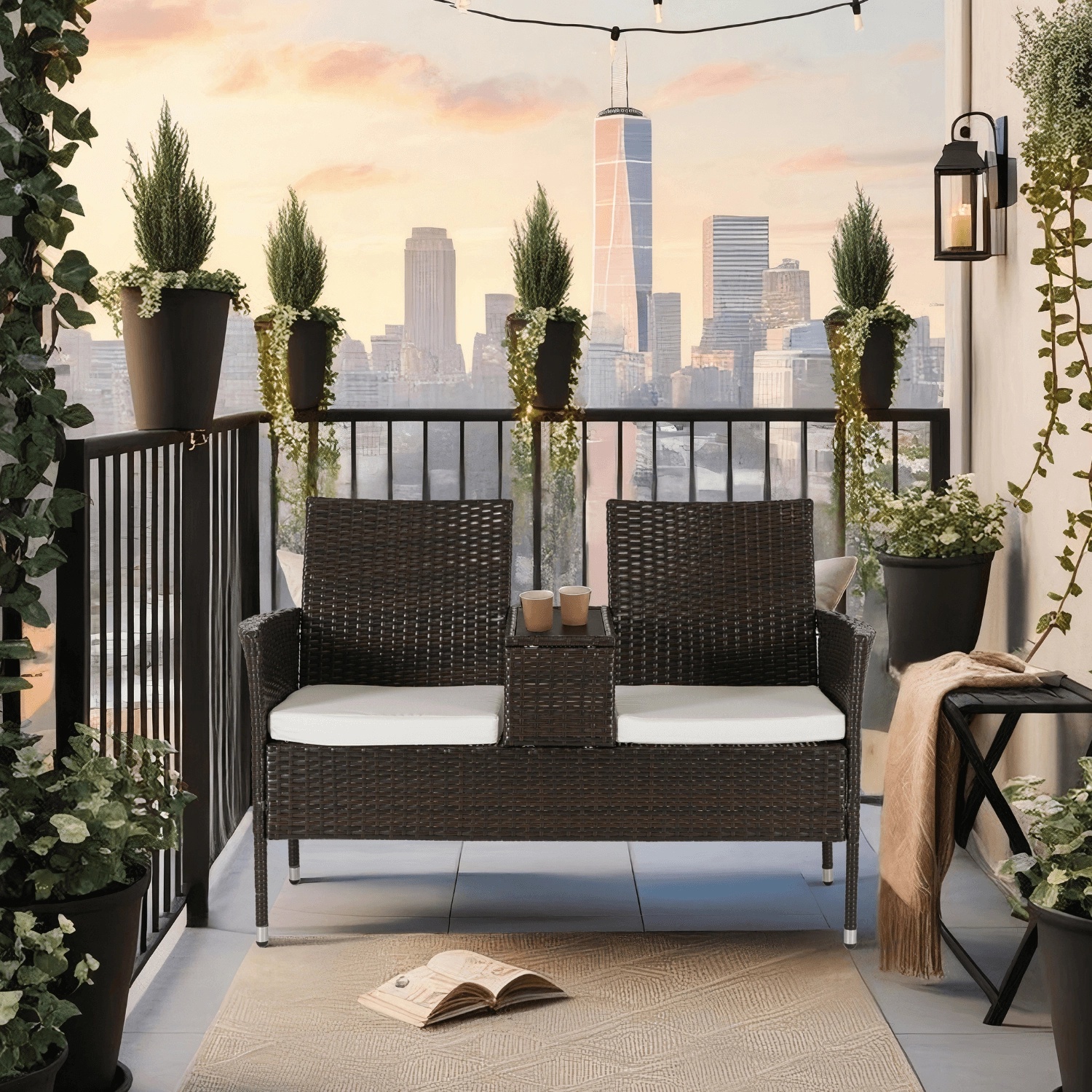 Wizualizacja z brązową sofą Bellaro