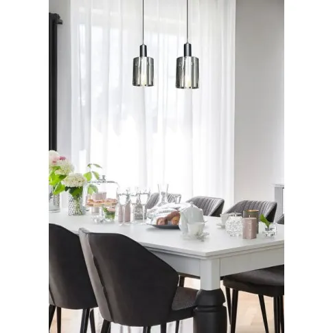 wizualizacja Czarna lampa wisząca ze szklanym kloszem - K612-Arneco