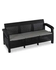 Czarna nowoczesna sofa ogrodowa - Marvero w sklepie Edinos.pl