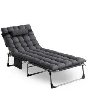 Szary nowoczesny leżak ogrodowy - Relora  w sklepie Edinos.pl