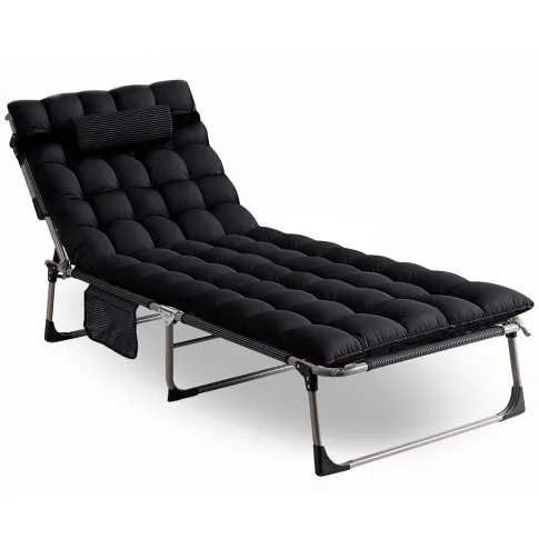 Czrany nowoczesny leżak ogrodowy Relora 