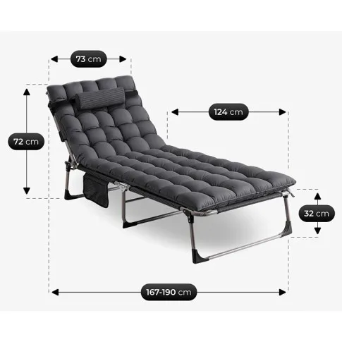 Wymiary szarego leżaka Relora