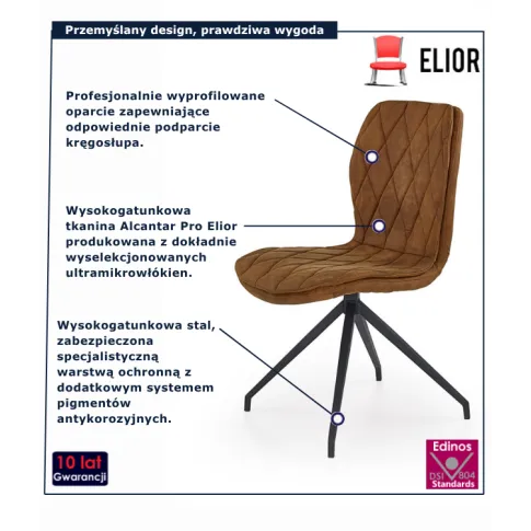 Pikowane brązowe krzesło Lirvan