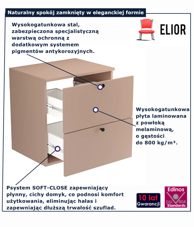 Szafka pod umywalkę z szufladami Tavesi 3X ciemny róż