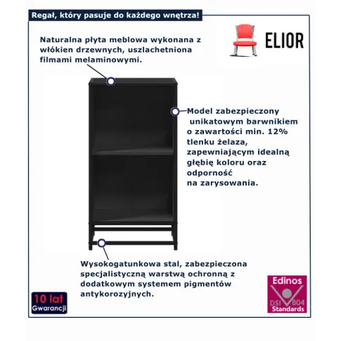 Regał nowoczesny w kolorze czarnym Shevo 3X