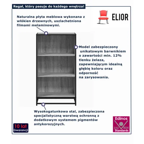 Regał nowoczesny w kolorze szary dąb sonoma  Shevo 4X