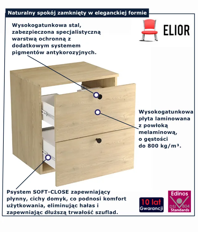 Szafka pod umywalkę z szufladami Tavesi 3X dąb cremona