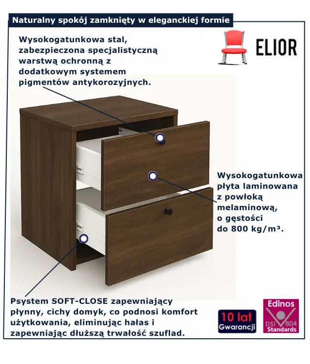 Szafka pod umywalkę z szufladami Tavesi 3X ciemny orzech