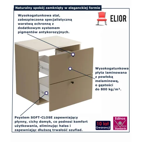 Fotografia Szafka łazienkowa pod umywalkę cappuccino + marmur - Tavesi 4X z kategorii Szafki łazienkowe