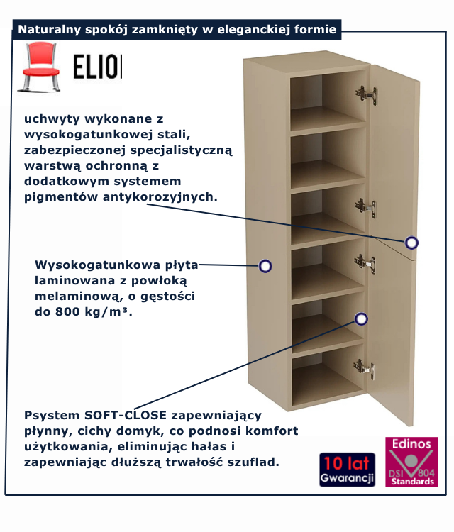 Słupek łazienkowy Tavesi 5x cappuccino