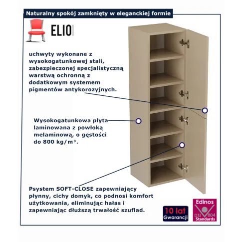 Wiszący słupek łazienkowy cappuccino Tavesi 5X