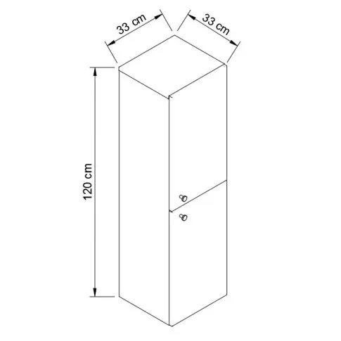 Wymiary słupka łazienkowego Tavesi 5X