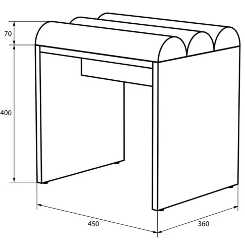 Wymiary welurowego taboretu Ardium