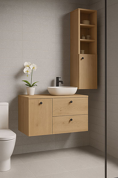 Wizualizacja wnętrza z szafką Tavesi 7X dąb cremona