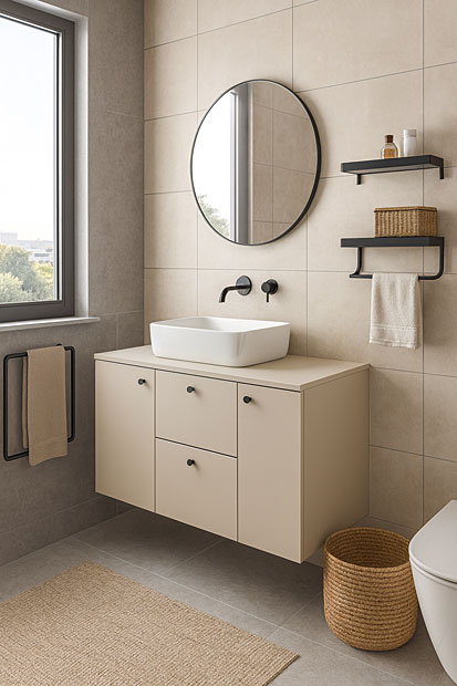 Wizualizacja wnętrza z szafką kaszmirową Tavesi 9X