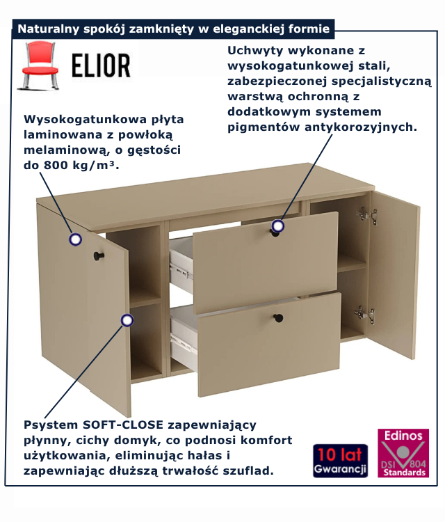 Wisząca szafka pod umywalkę w kolorze cappuccino Tavesi 9X