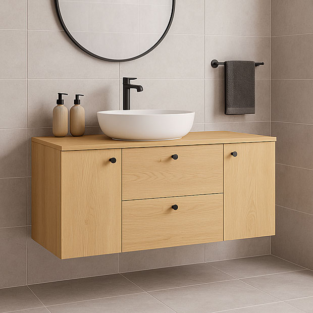 Wizualizacja wnętrza z szafką dąb cremona Tavesi 9X