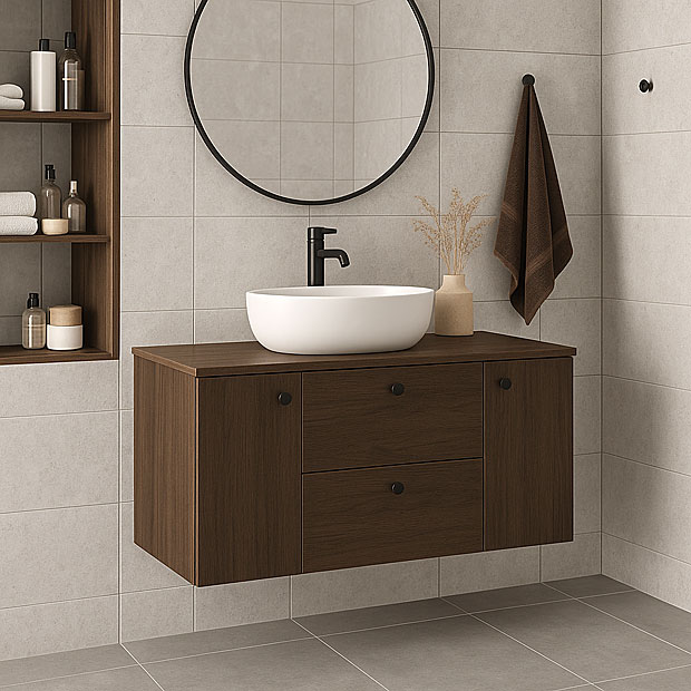 Wizualizacja wnętrza z szafką orzech Tavesi 9X