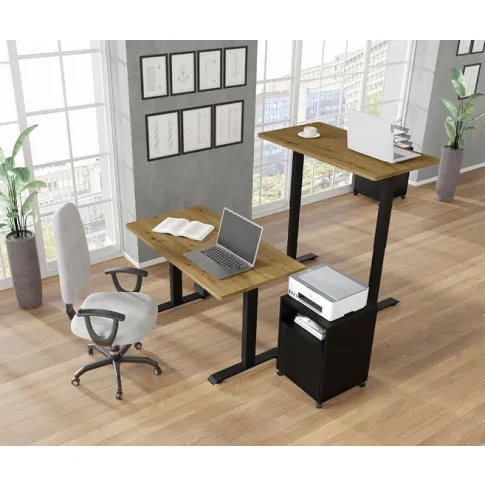 Wizualizacja biurka do biura dąb artisan   czarny Nue 3X