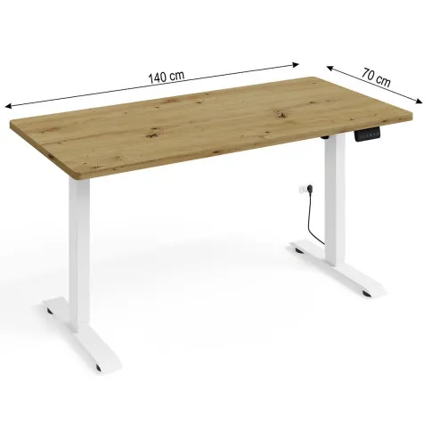 Wymiary biurka dąb artisan +  biały Nue 4X