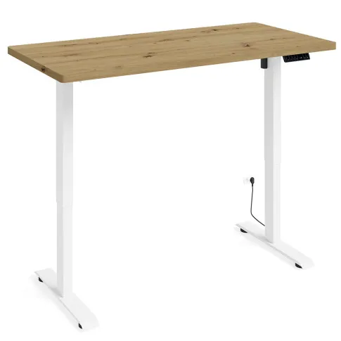 Elektryczne biurko dąb artisan +  biały Nue 4X