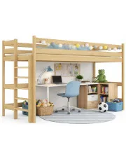 Drewniane lakierowane łóżko dziecięce z antresolą Tifi 3X - 5 rozmiarów w sklepie Edinos.pl