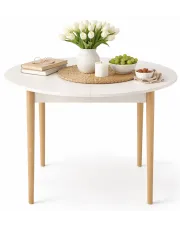 Okrągły rozkładany stół kaszmir + naturalny - Vogo w sklepie Edinos.pl