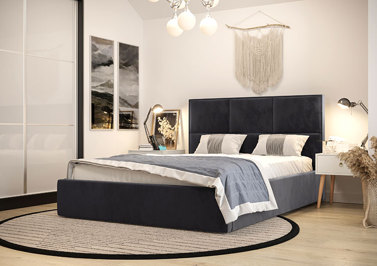 Elegancka sypialnia z wykorzystaniem łóżka kontynentalnego Welario