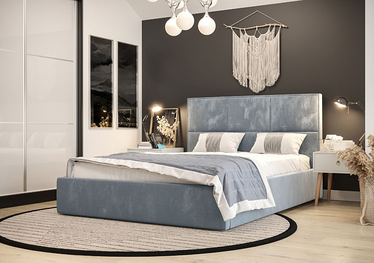 Elegancka sypialnia z wykorzystaniem łóżka kontynentalnego Welario