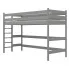 Szare drewniane łóżko z antresolą Tifi 3X