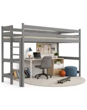 Szare łóżko dziecięce na antresoli Tifi 3X - 5 rozmiarów w sklepie Edinos.pl