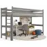 Szare łóżko dziecięce na antresoli Tifi 3X - 5 rozmiarów