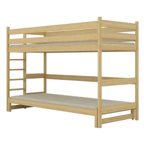 Drewniane lakierowane łóżko sosnowe piętrowe Tifii 4X