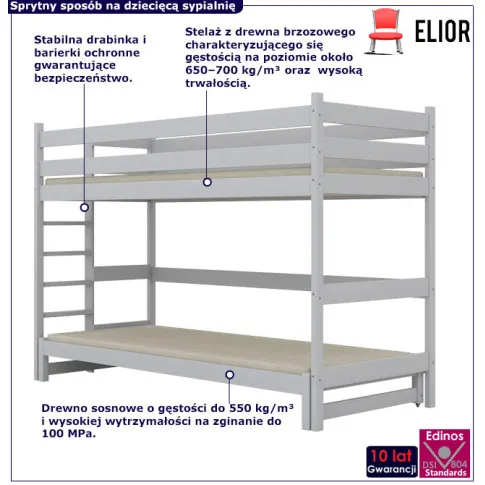 Białę dwuosobowe łóżko dla dzieci Tifi 4X