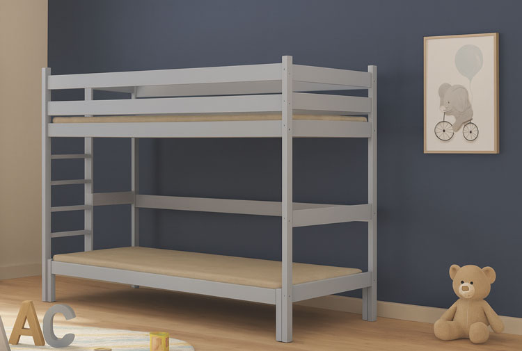 Przykładowa aranżacja z białym łóżkiem piętrowym Tifi 4X