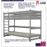 Szare piętrowe drewniane łóżko dla dzieci Tifi 4X