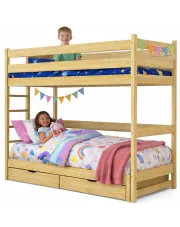 Drewniane piętrowe łóżko dziecięce z szufladami Tifi 5X - 5 rozmiarów w sklepie Edinos.pl