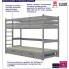 Szare piętrowe łóżko dziecięce Tifi 5X