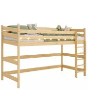 Lakierowane sosnowe łóżko dla dziecka na antresoli Jukki - 5 rozmiarów w sklepie Edinos.pl