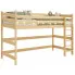 Lakierowane sosnowe łóżko dla dziecka na antresoli Jukki
