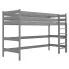 Szare łóżko drewniane dziecięce na antresoli Jukki