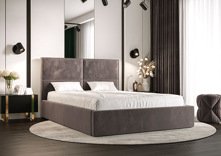 Elegancka sypialnia z wykorzystaniem łóżka kontynentalnego Arviano